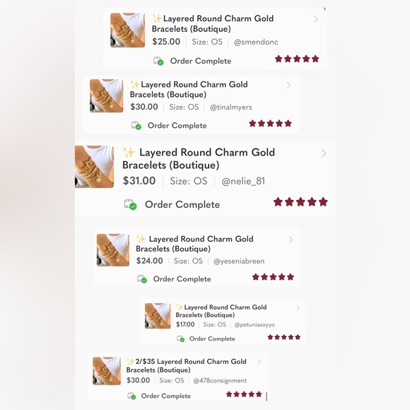 🎉HP🎉 Layered Round Charm Gold Bracelets (Boutique) - Picture 8 of 9